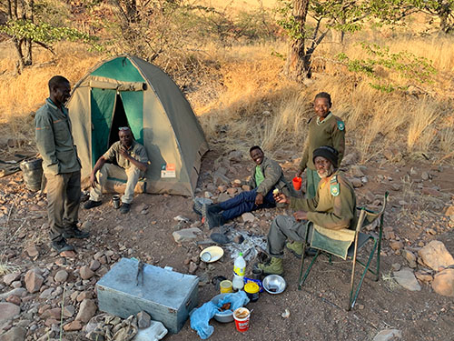 Namibian Lion Trust Lion Guards camping out on patrol to remote areas