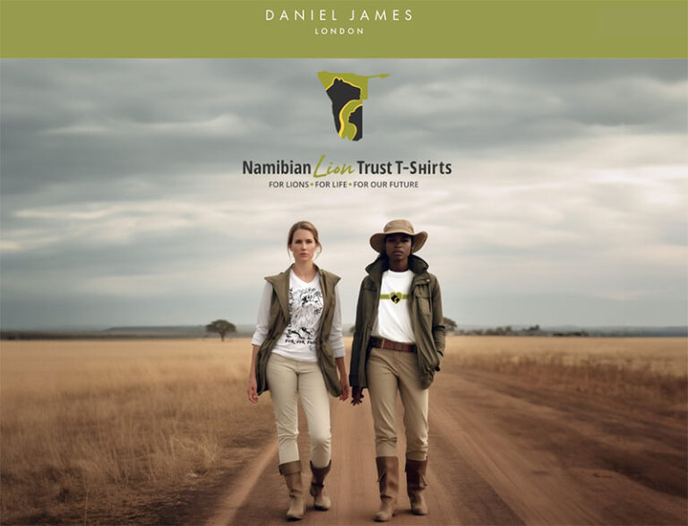 Daniel James t-shirts designed for the Namibian Lion Trust